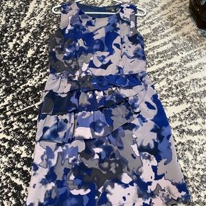 Peplum blue watercolor dress